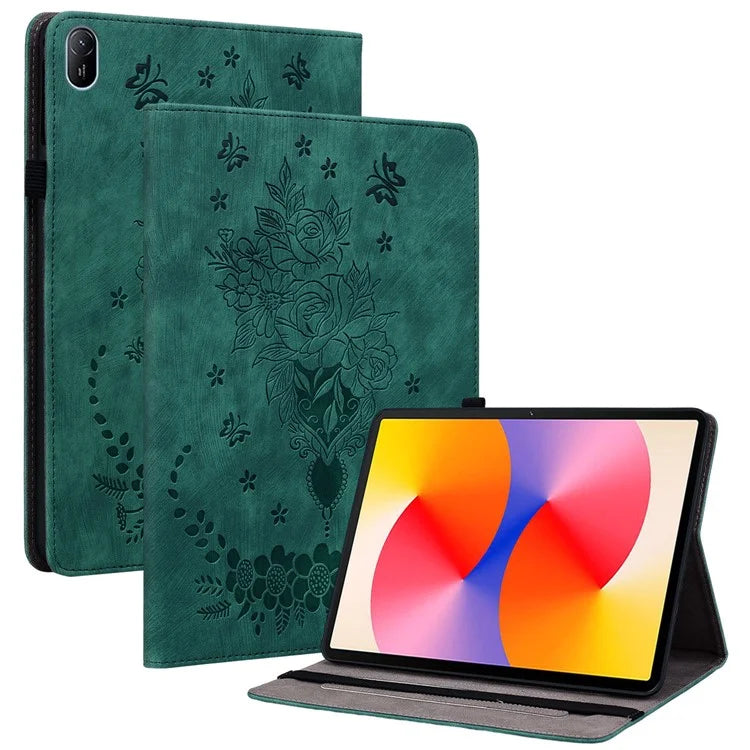For Huawei MatePad SE 11 Case Rose Flower Protective Leather Cover with Card Holder