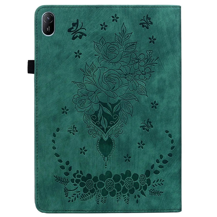 For Huawei MatePad SE 11 Case Rose Flower Protective Leather Cover with Card Holder