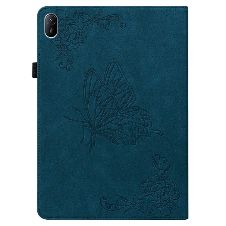 For Huawei MatePad SE 11 Case Imprinted Butterfly Flower PU Leather Flip Card Slots Tablet Cover