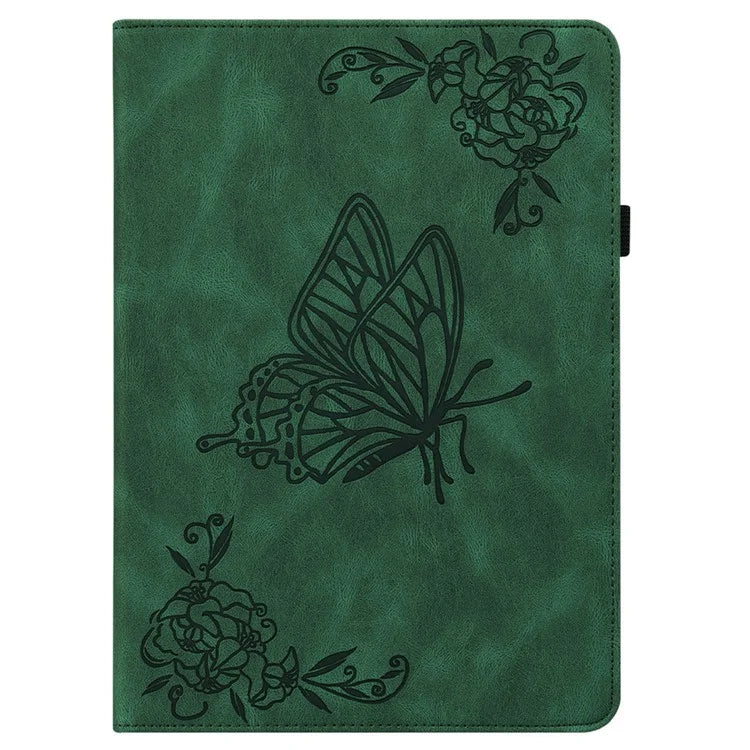 For Huawei MatePad SE 11 Case Imprinted Butterfly Flower PU Leather Flip Card Slots Tablet Cover