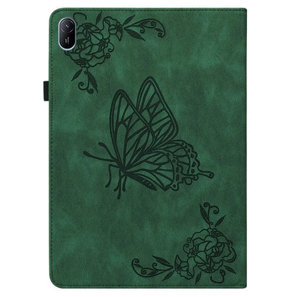 For Huawei MatePad SE 11 Case Imprinted Butterfly Flower PU Leather Flip Card Slots Tablet Cover