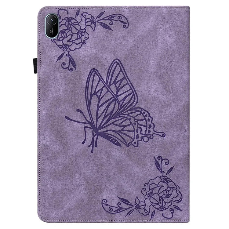 For Huawei MatePad SE 11 Case Imprinted Butterfly Flower PU Leather Flip Card Slots Tablet Cover