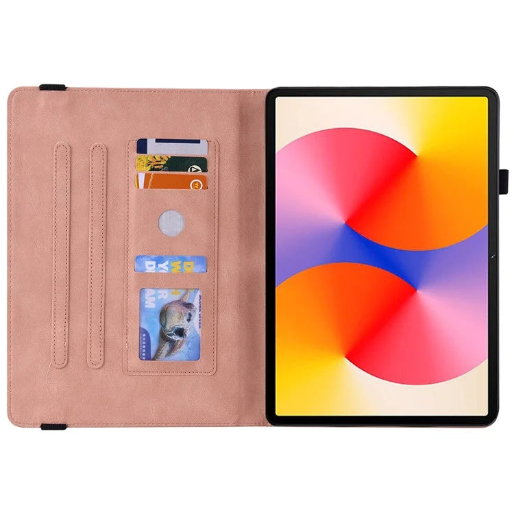 For Huawei MatePad SE 11 Case Imprinted Butterfly Flower PU Leather Flip Card Slots Tablet Cover