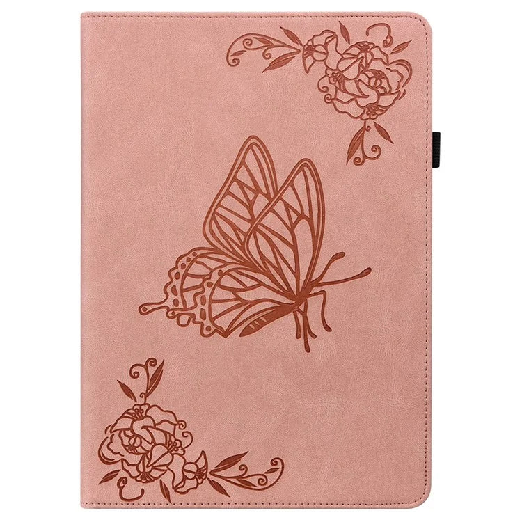 For Huawei MatePad SE 11 Case Imprinted Butterfly Flower PU Leather Flip Card Slots Tablet Cover