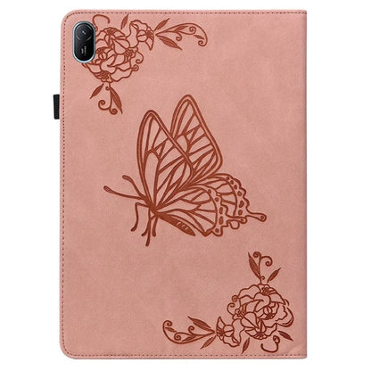 For Huawei MatePad SE 11 Case Imprinted Butterfly Flower PU Leather Flip Card Slots Tablet Cover