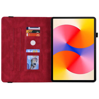 For Huawei MatePad SE 11 Case Imprinted Butterfly Flower PU Leather Flip Card Slots Tablet Cover