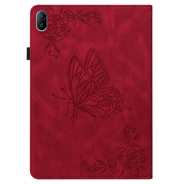 For Huawei MatePad SE 11 Case Imprinted Butterfly Flower PU Leather Flip Card Slots Tablet Cover