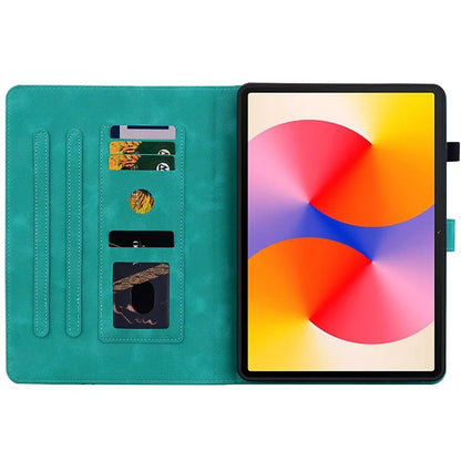 For Huawei MatePad SE 11 Case Lily Flower Imprint Leather Tablet Cover with Card Slots