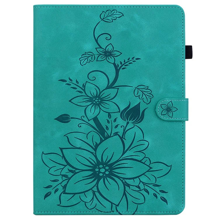 For Huawei MatePad SE 11 Case Lily Flower Imprint Leather Tablet Cover with Card Slots