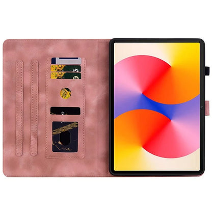 For Huawei MatePad SE 11 Case Lily Flower Imprint Leather Tablet Cover with Card Slots