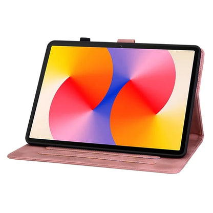 For Huawei MatePad SE 11 Case Lily Flower Imprint Leather Tablet Cover with Card Slots
