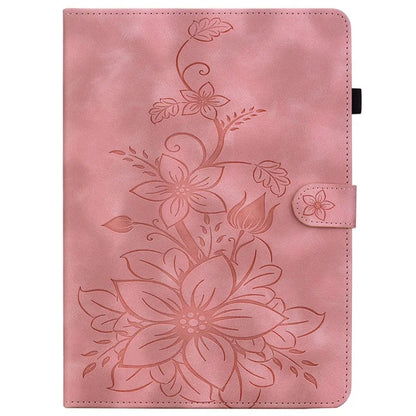 For Huawei MatePad SE 11 Case Lily Flower Imprint Leather Tablet Cover with Card Slots