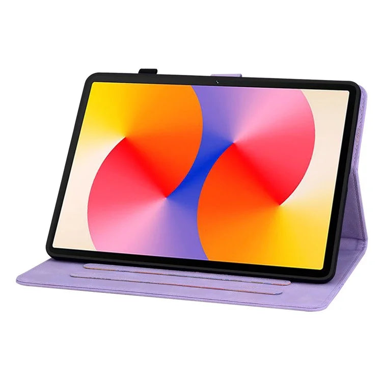 For Huawei MatePad SE 11 Case Lily Flower Imprint Leather Tablet Cover with Card Slots