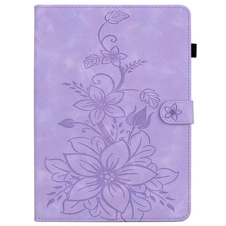 For Huawei MatePad SE 11 Case Lily Flower Imprint Leather Tablet Cover with Card Slots