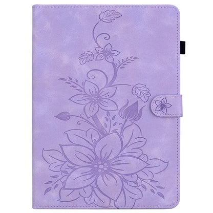 For Huawei MatePad SE 11 Case Lily Flower Imprint Leather Tablet Cover with Card Slots