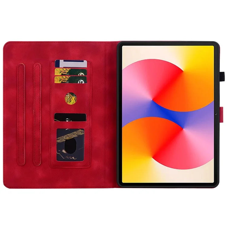 For Huawei MatePad SE 11 Case Lily Flower Imprint Leather Tablet Cover with Card Slots