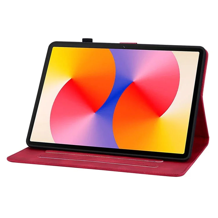 For Huawei MatePad SE 11 Case Lily Flower Imprint Leather Tablet Cover with Card Slots