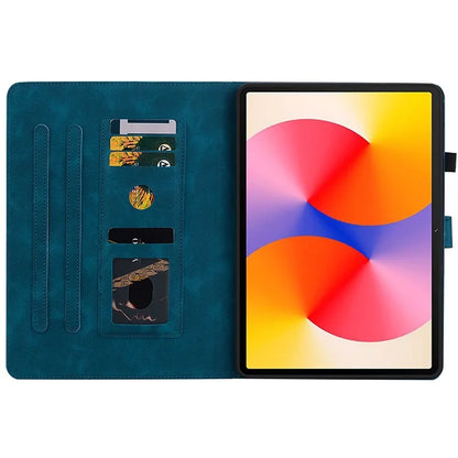 For Huawei MatePad SE 11 Case Lily Flower Imprint Leather Tablet Cover with Card Slots