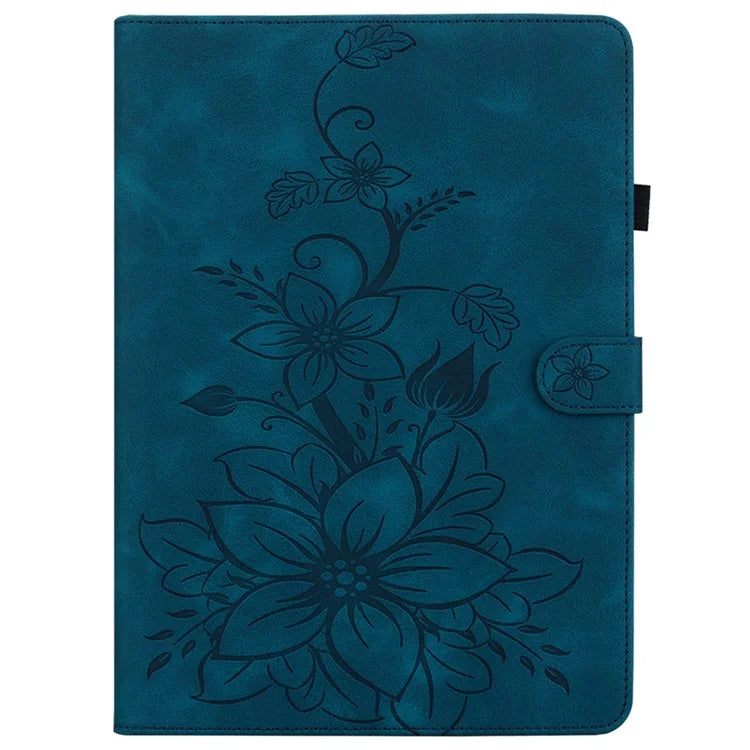 For Huawei MatePad SE 11 Case Lily Flower Imprint Leather Tablet Cover with Card Slots