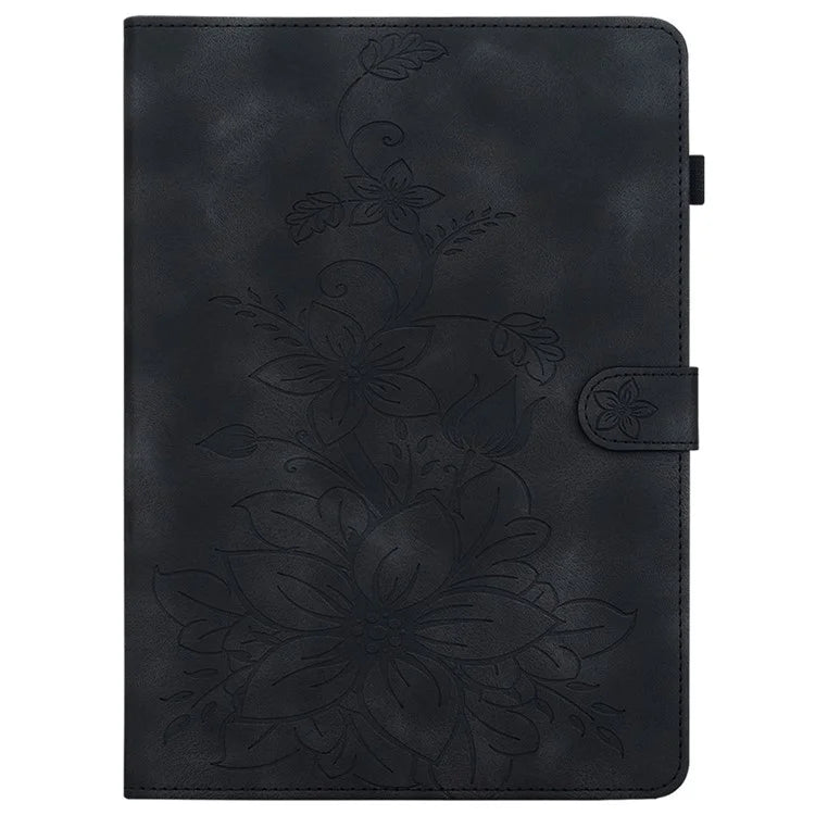 For Huawei MatePad SE 11 Case Lily Flower Imprint Leather Tablet Cover with Card Slots