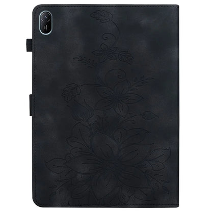 For Huawei MatePad SE 11 Case Lily Flower Imprint Leather Tablet Cover with Card Slots