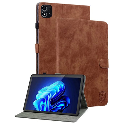 For itel Pad One Cases Tiger Imprint Anti-Scratch PU Leather Tablet Cover