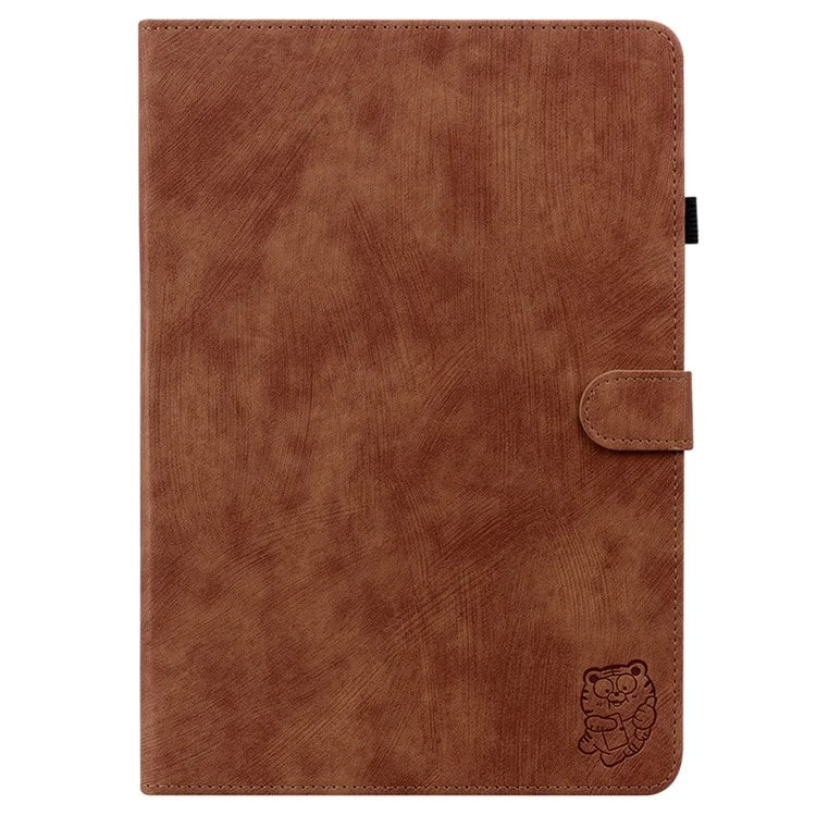 For itel Pad One Cases Tiger Imprint Anti-Scratch PU Leather Tablet Cover