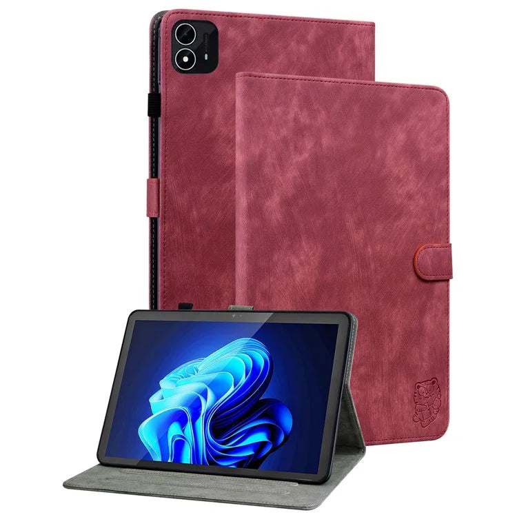 For itel Pad One Cases Tiger Imprint Anti-Scratch PU Leather Tablet Cover
