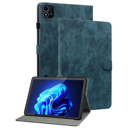 For itel Pad One Cases Tiger Imprint Anti-Scratch PU Leather Tablet Cover
