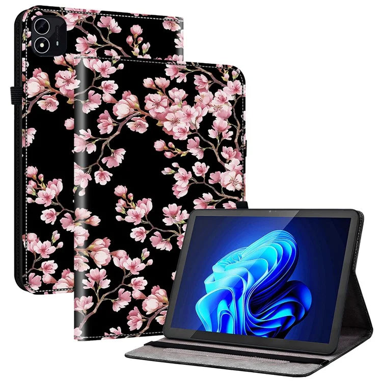 For itel Pad One Leather Case Pattern Printed Stand Tablet Cover with Card Slots