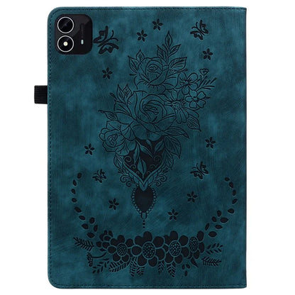 For itel Pad One Case Card Holder Anti-Scratch Leather Cover Rose Flower Imprint