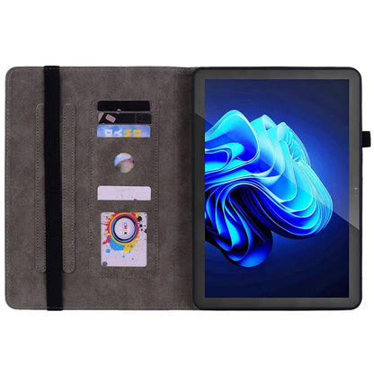 For itel Pad One Case Card Holder Anti-Scratch Leather Cover Rose Flower Imprint