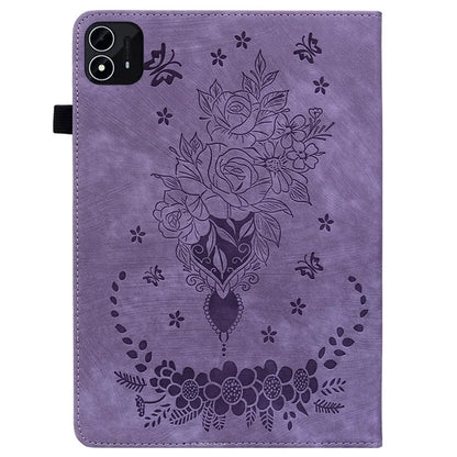For itel Pad One Case Card Holder Anti-Scratch Leather Cover Rose Flower Imprint