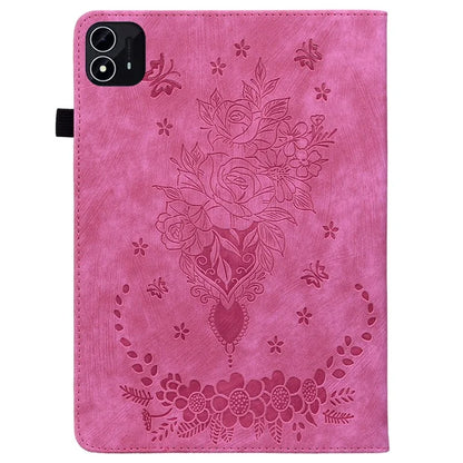 For itel Pad One Case Card Holder Anti-Scratch Leather Cover Rose Flower Imprint