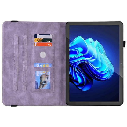 For itel Pad One Case Butterfly Flower Imprint Card Slots PU Leather Tablet Cover