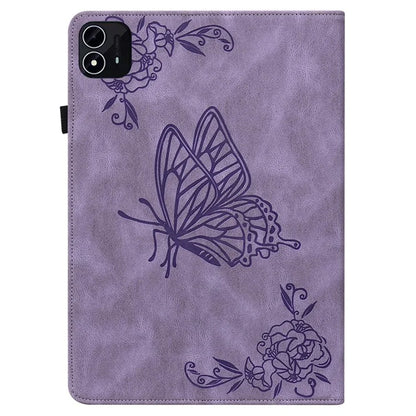 For itel Pad One Case Butterfly Flower Imprint Card Slots PU Leather Tablet Cover