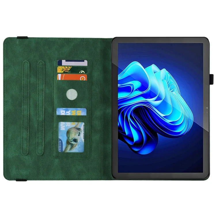 For itel Pad One Case Butterfly Flower Imprint Card Slots PU Leather Tablet Cover
