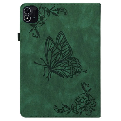 For itel Pad One Case Butterfly Flower Imprint Card Slots PU Leather Tablet Cover