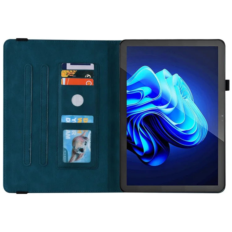 For itel Pad One Case Butterfly Flower Imprint Card Slots PU Leather Tablet Cover