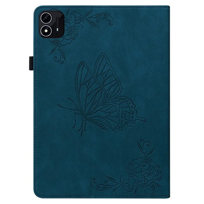 For itel Pad One Case Butterfly Flower Imprint Card Slots PU Leather Tablet Cover