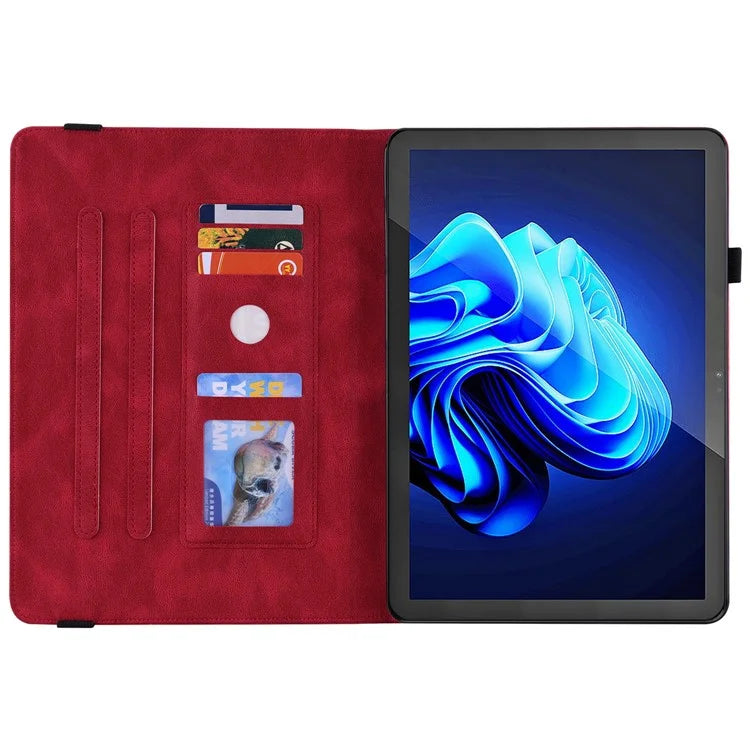 For itel Pad One Case Butterfly Flower Imprint Card Slots PU Leather Tablet Cover