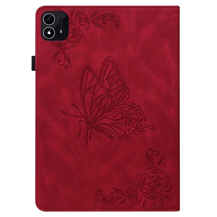 For itel Pad One Case Butterfly Flower Imprint Card Slots PU Leather Tablet Cover