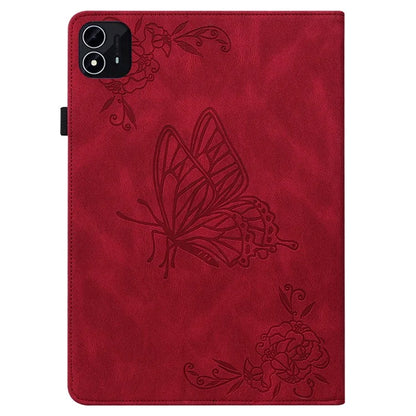 For itel Pad One Case Butterfly Flower Imprint Card Slots PU Leather Tablet Cover