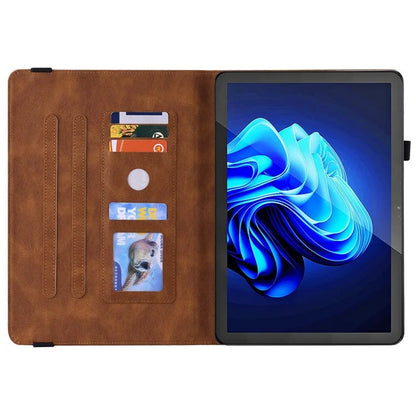 For itel Pad One Case Butterfly Flower Imprint Card Slots PU Leather Tablet Cover