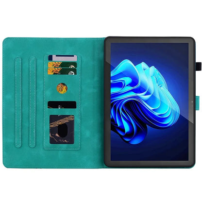 For itel Pad One Case with Card Slots Lily Flower Imprint Leather Tablet Cover