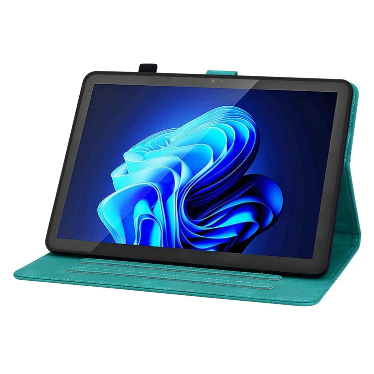 For itel Pad One Case with Card Slots Lily Flower Imprint Leather Tablet Cover