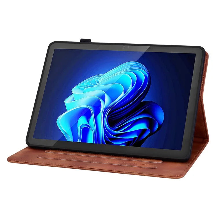 For itel Pad One Case with Card Slots Lily Flower Imprint Leather Tablet Cover