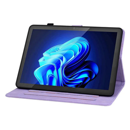 For itel Pad One Case with Card Slots Lily Flower Imprint Leather Tablet Cover