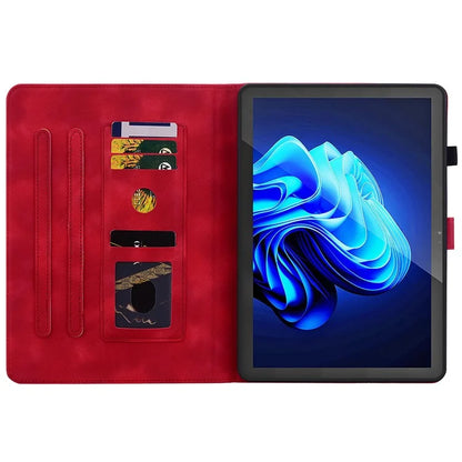 For itel Pad One Case with Card Slots Lily Flower Imprint Leather Tablet Cover