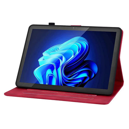 For itel Pad One Case with Card Slots Lily Flower Imprint Leather Tablet Cover